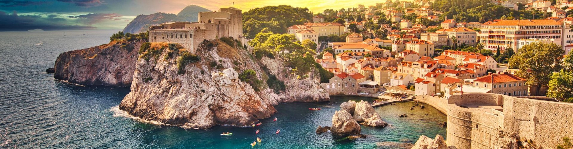 Sunset drive near Dubrovnik