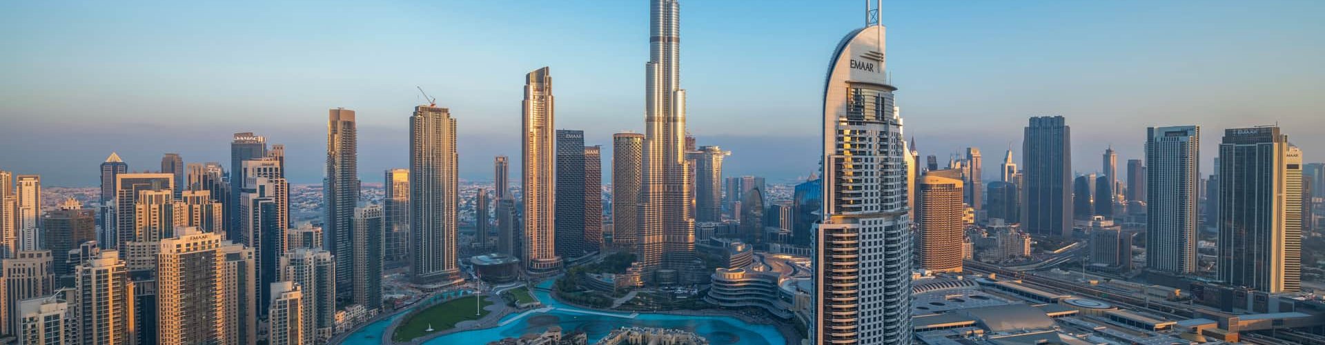 Sunset road trip view near Dubai