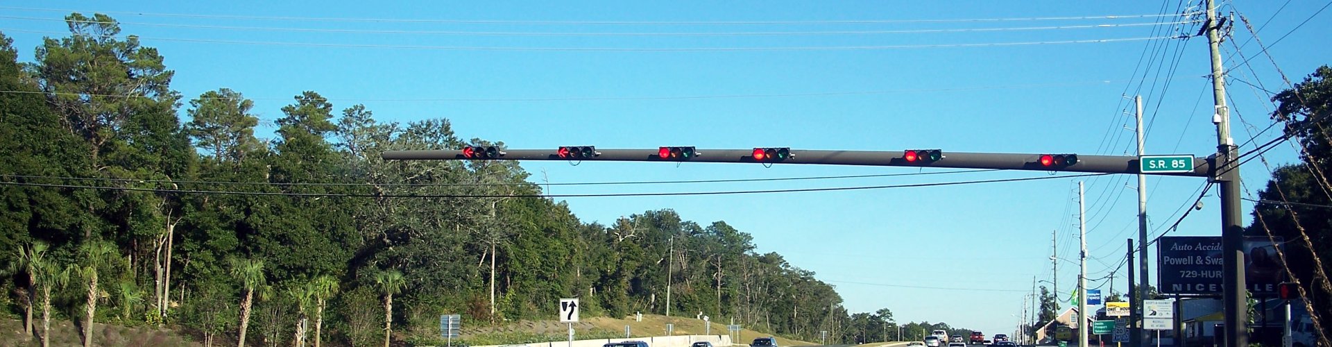 Sunset on the road near Niceville, FL