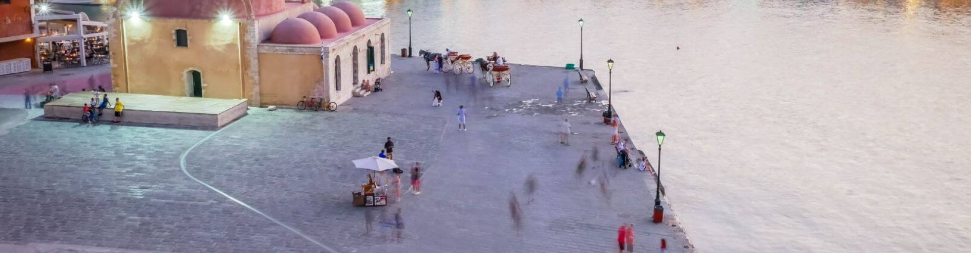 Sunset road trip view near Chania, Crete