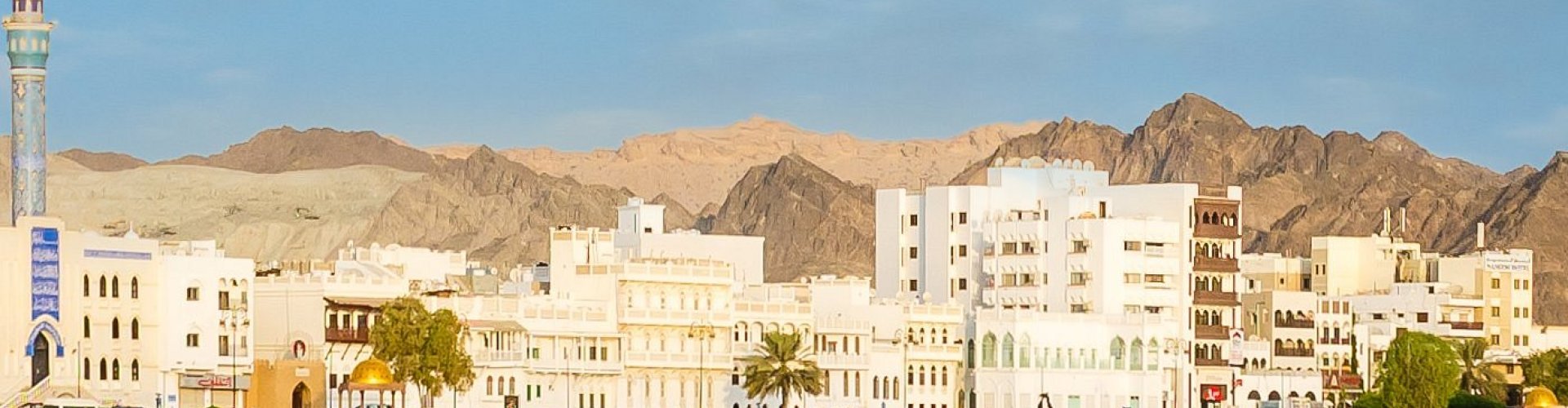 Sunset road trip scenery Muscat surroundings